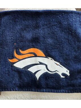 Denver Broncos Vinatge Navy Golf Towel Well Loved But Still Plenty Of Life.